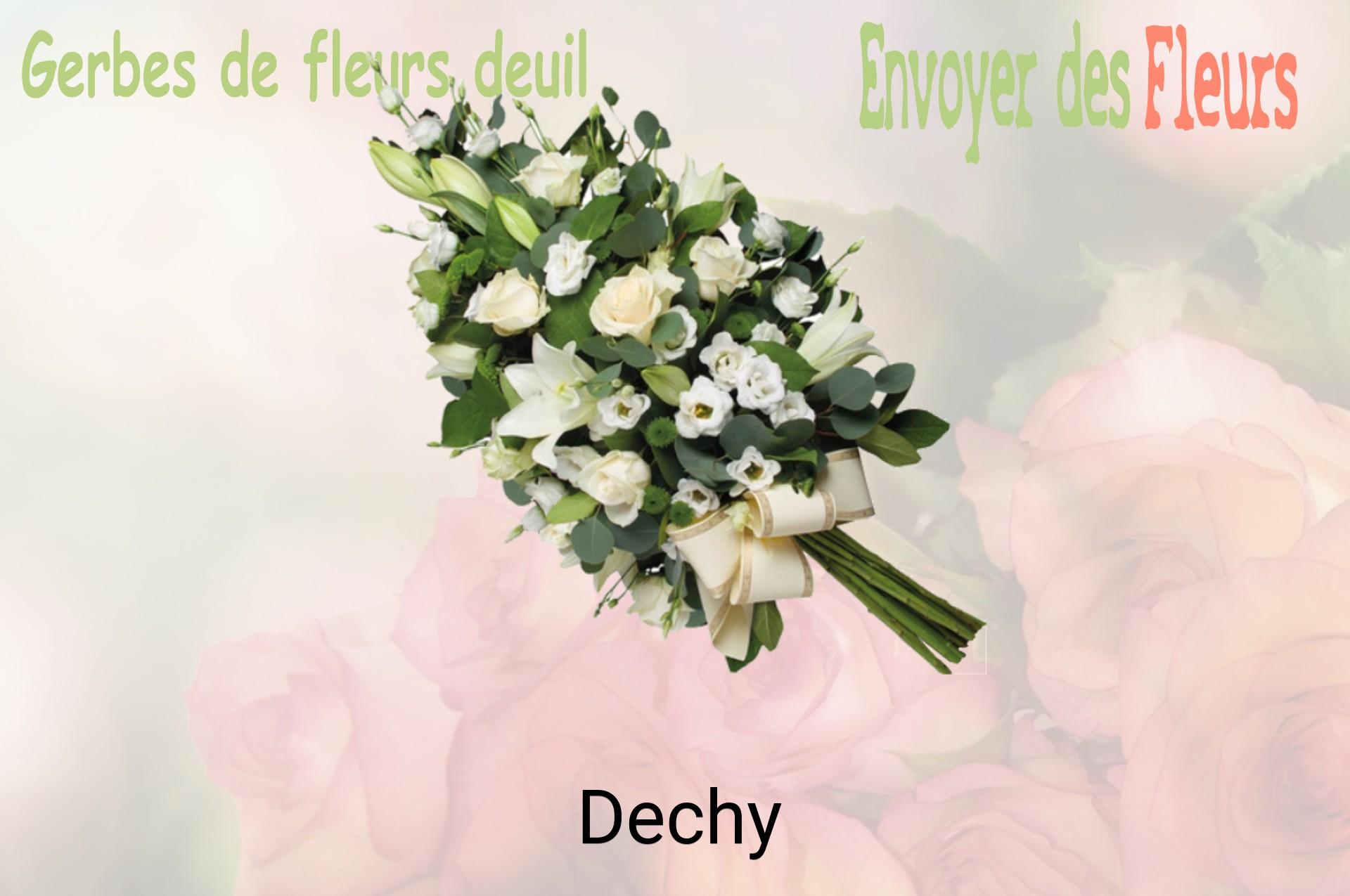 Gerbe de fleurs de deuil livrée à Dechy
